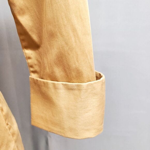Banana Republic Camel Talilored Button Down Shirt 3/4 Sleeves Size Small - Picture 3 of 6